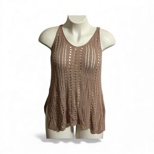 Brown Knit Sleeveless Top or coverup